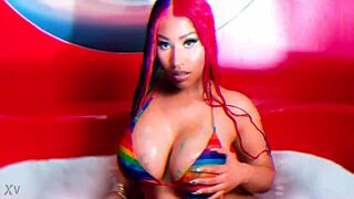 Ebony celebrity Nicki Minaj nude masturbation with big tits