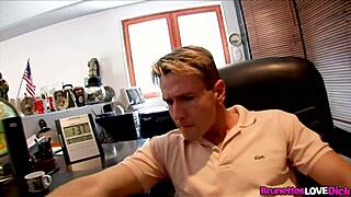 sexy brunette maid black angelika gives blowjob to boss