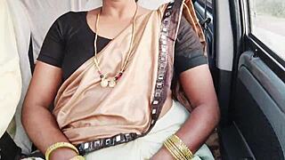 Beautiful Saree Call Girl Dirty Talks in Car Sex