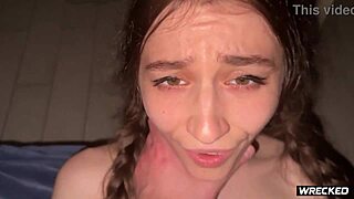 Cute college girl enjoys a quick POV session on the street.