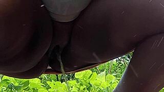 Married woman peeing on the street