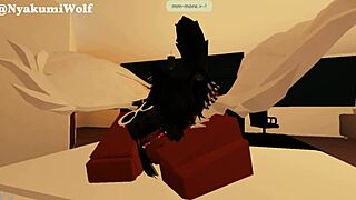 Emptying balls into beautiful ebony futanari with monster cock!