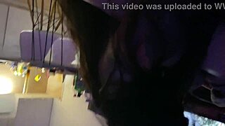 Wife in lingerie gives tattooed blowjob