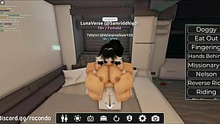 Beautiful woman bent over in doggystyle on Roblox