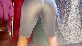 Sexy brunette feels empowered with her big ass workout