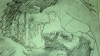 sketch of foreplay in lingerie