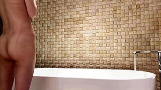 Brunette’s Solo Bath Time Tease at Luxury Hotel