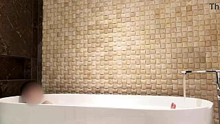 Brunette’s Solo Bath Time Tease at Luxury Hotel