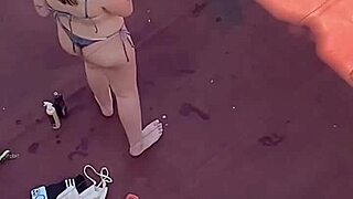 Argentinian Neighbors Sunbathing in Bikinis on Terrace Part 4