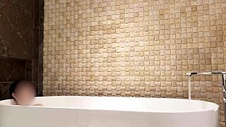 Brunette’s Solo Bath Time Tease at Luxury Hotel