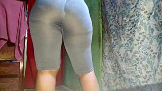 Sexy brunette feels empowered with her big ass workout