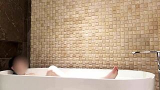 Brunette’s Solo Bath Time Tease at Luxury Hotel