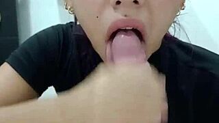 guy helps his stepsister with oral practice