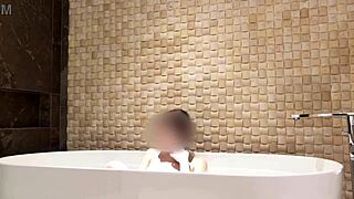 Brunette’s Solo Bath Time Tease at Luxury Hotel