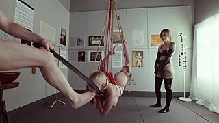 Submissive Bondage Puppet Rebel Rhyder Sucks Cock And Eats Ass In A Demented Threesome Game