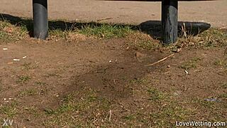 Chrissy fox does a public outdoor pissing scene