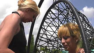 French Arab Cougars with White Black Cocks Outdoors