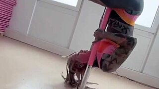 I dance exotically on the pole in heels.