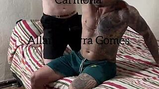 Carmona gives massage to allan guerra naked and takes advantage of his ass