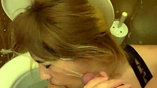 suggestive toilet piss whore is completely filled with hot sperm everywhere