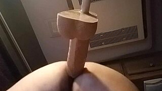 Doggy Solo Dildo with Huge Toys Bent Over