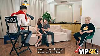 i'm this russian slutty brunette getting double penetration in all my holes while my hubby watches, it's so intense