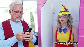 Grandpa Pounds Petite 18+ Blonde Hard