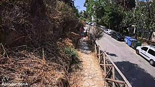 Eighteen Teen Wetting Pussy Outdoors