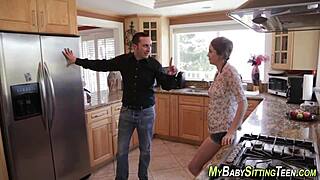 Small Tits Babysitter Sucks Monster Cock