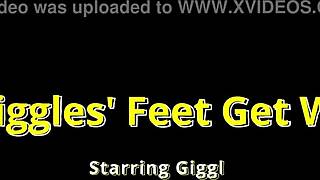 Giggles Feet Love Rubbing All Over a Giant Hot Rock at the Beach