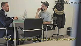 Straight insurance broker convinced to handle big cock