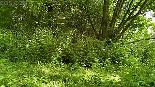 sexy fat milf takes off her panties and pisses duet with a stranger