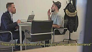 Straight insurance broker convinced to handle big cock