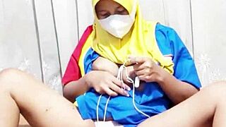 i masturbate with dildo in cosplay, feeling the hairy beaver and tits intensely before work