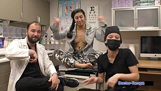 jasmine roses undergoes immigration physical with big ass and latex