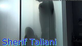 Blonde teen enjoys shower time