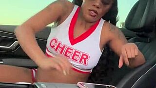 Ebony Cheerleader Sloppy Facial Compilation