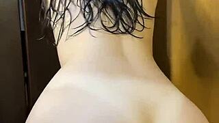 College Girl with Curvy Ass Gives Sensual Lap Dance Right After Shower