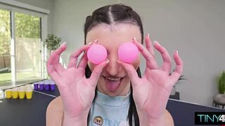 julia james loses pong game and gets filled