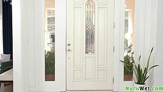 Gorgeous busty blonde mature masseuse pour nuru gel on her big boobs and seduces her client - alexis malone victor ray