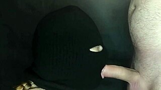 My Step Sisters Hot Mouth Sucks Cock While Her Face Is Hidden By A Balaclava