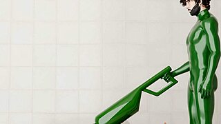 guy uses rotating machine on another