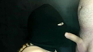 My Step Sisters Hot Mouth Sucks Cock While Her Face Is Hidden By A Balaclava