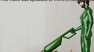 guy uses rotating machine on another