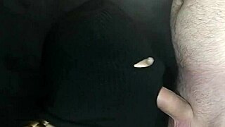 My Step Sisters Hot Mouth Sucks Cock While Her Face Is Hidden By A Balaclava