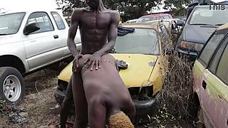 publicly in garage i fuck client with big long black cock very tight plump