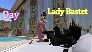 Lady Bastet Of Egypt Uses Her Servant Girl