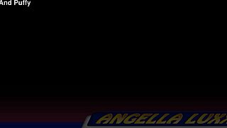 Hot Blonde Teases Puffy Pussy with Glass Dildo