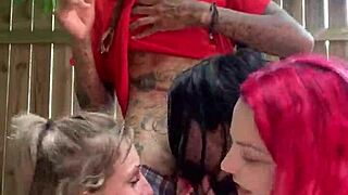 rough interracial group foursome orgy with redhead