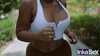 Sexy Mexican Peruvian teen 18+ caught by false trainer in street curvy scene